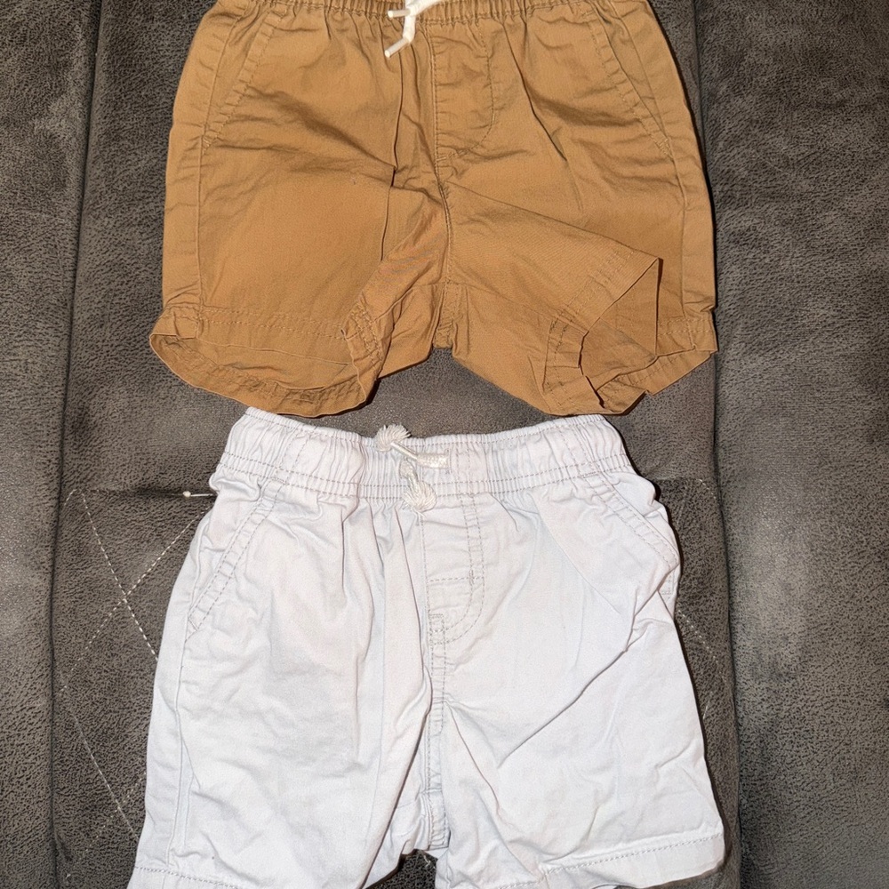 Unbranded Kids Elastic-Waist Shorts - Tan and Light Gray (2-Pack)